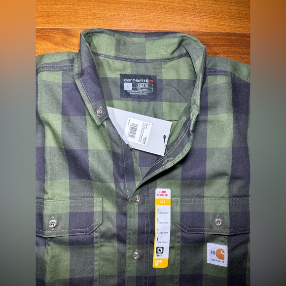 Carhartt Force FR Flame Resistant Work Shirt, NWT - Men's - 104507, Basil - Picture 4 of 5